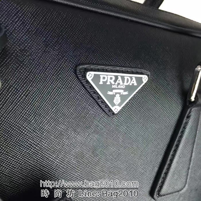 普拉達PRADA原單 0891原版十字紋克色實物實拍頂級手工原版五金男士公事包 PHY1332